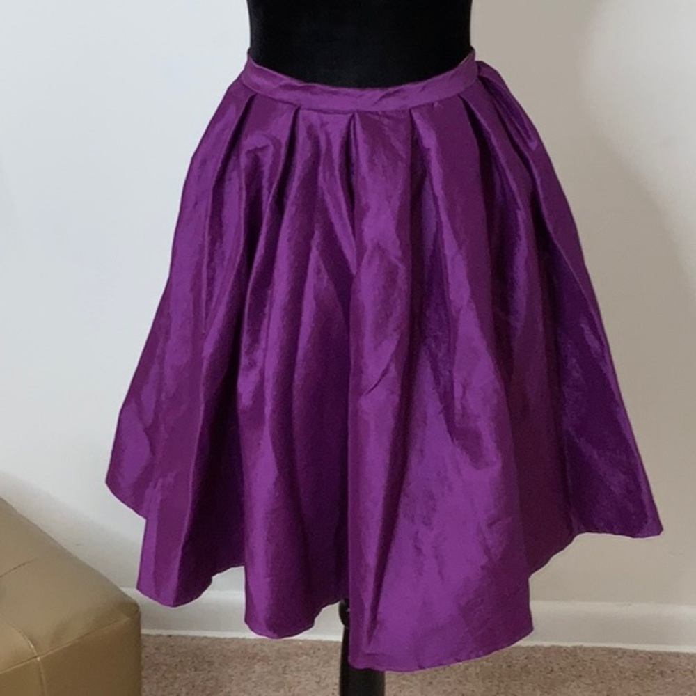 Purple Midi Skirt Taffeta Skirts High Waisted Flare A-Line Formal Wear Party Y2K - Picture 17 of 17